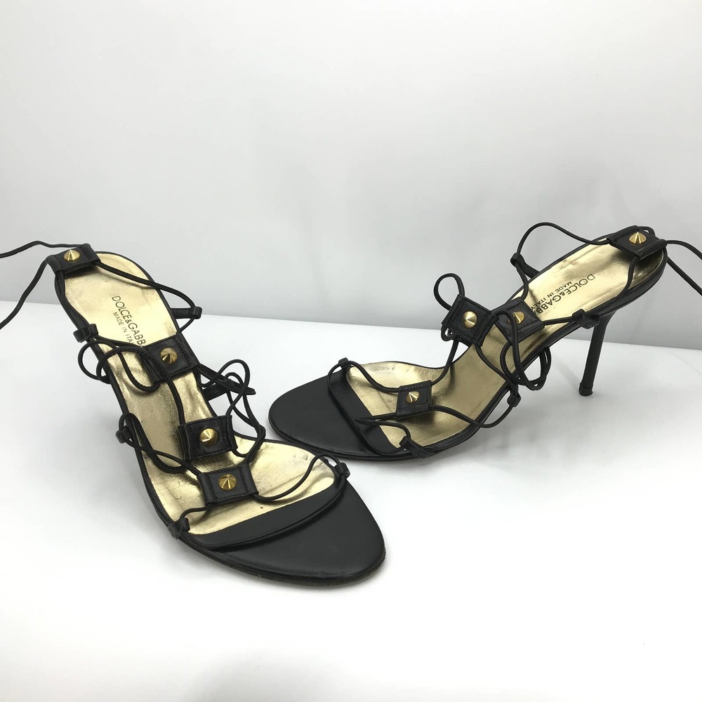 Dolce & Gabbana Gladiator Wrap Studded High Heels - Picture 2 of 10